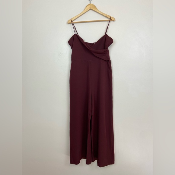 Sadie & Sage Wine Maroon Wide Leg Jumpsuit - Picture 2 of 8